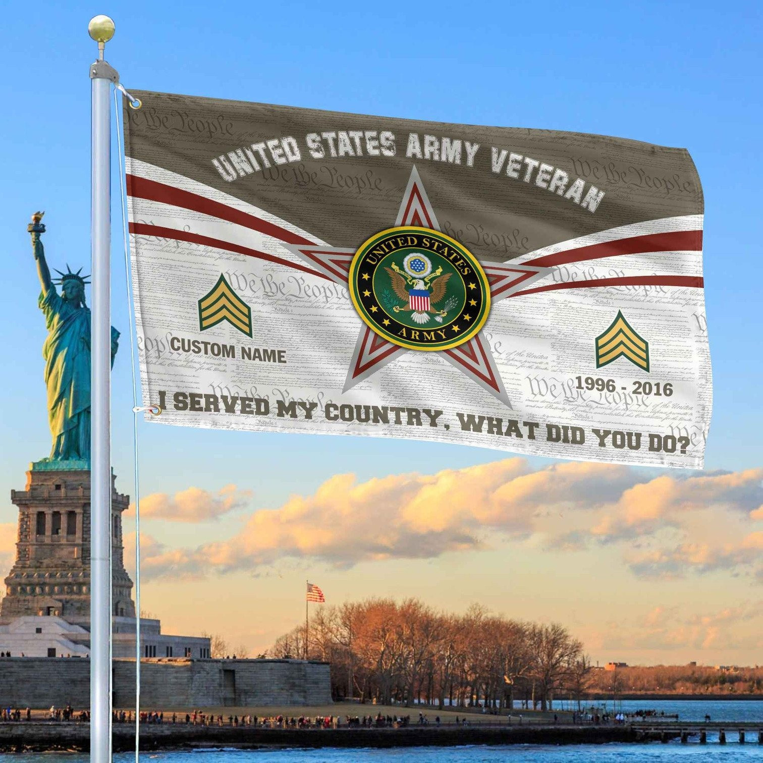 Custom US Army Veteran Flag Veterans Day Honoring All Who Served Flag Patriotic Decor