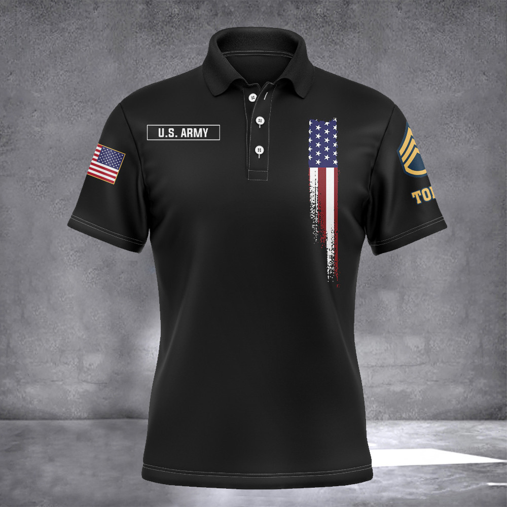 Custom US Army Veteran Polo Shirt Pride Military Patriotic Golf Polos Gifts For Army Veterans