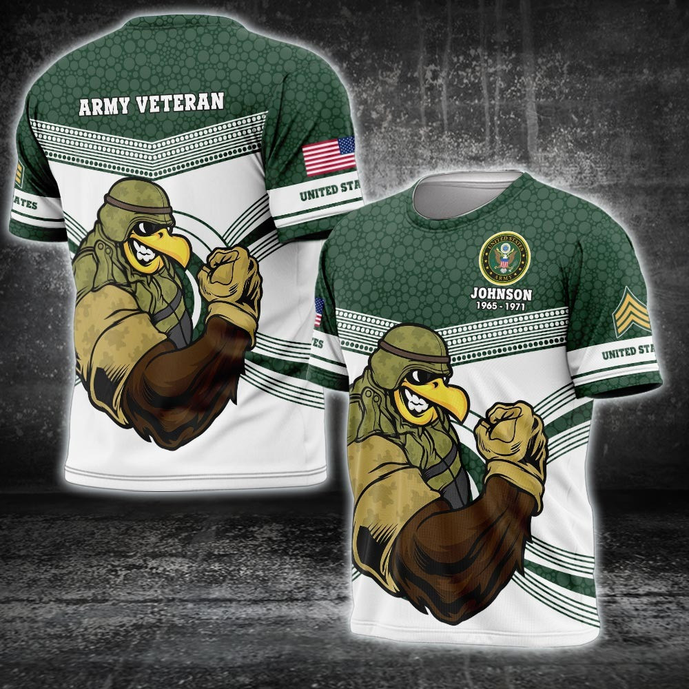 Custom US Army Veteran Shirt Military Eagle Funny T-Shirt Gifts For Army Veterans