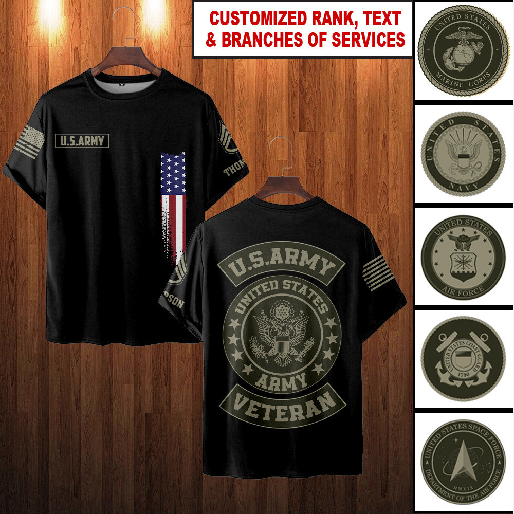 Custom US Army Veteran Shirt Proud Served Army Veteran Clothing Gifts For Father