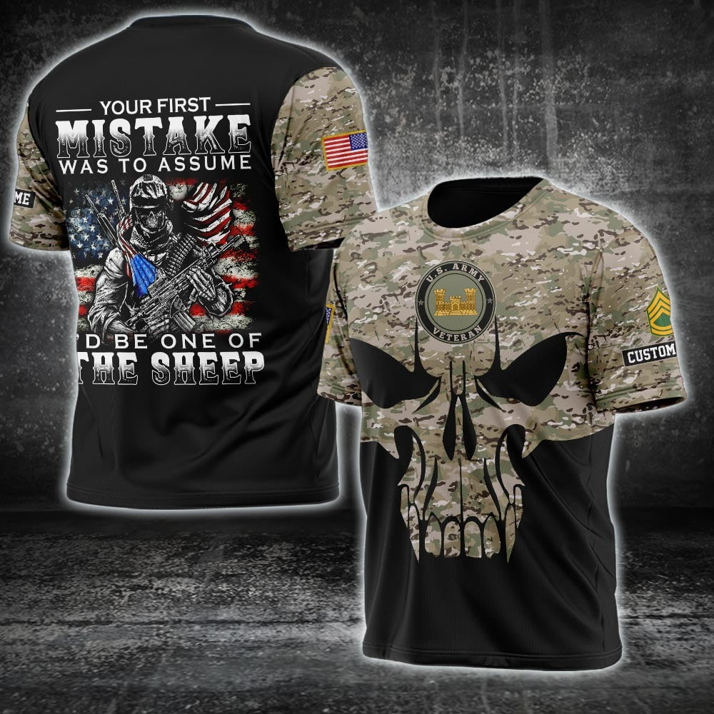 Custom US Navy Veteran Shirt Your First Mistake Was To Assume I'D Be One Of The Sheep