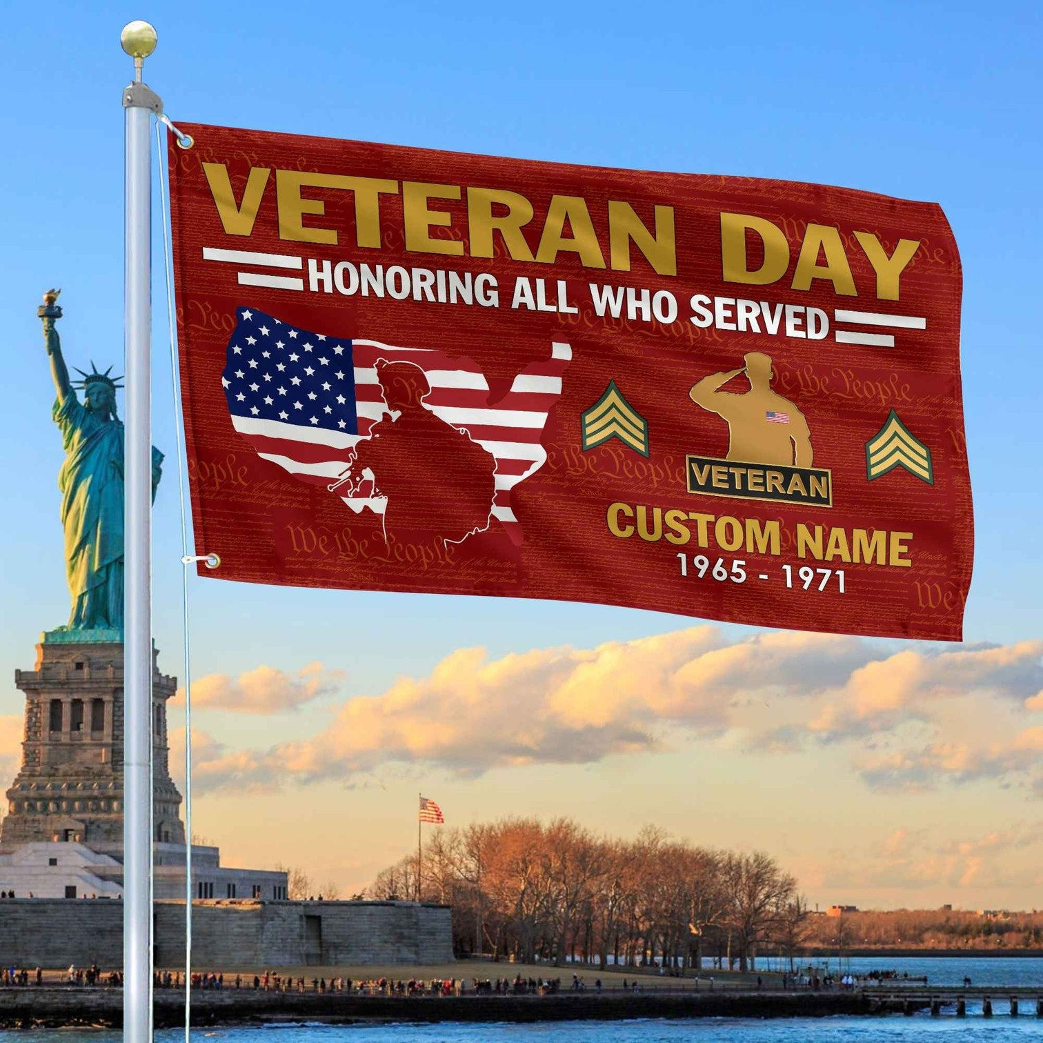 Custom US Veteran Flag Veterans Day Honoring All Who Served Flag Gifts For Patriots