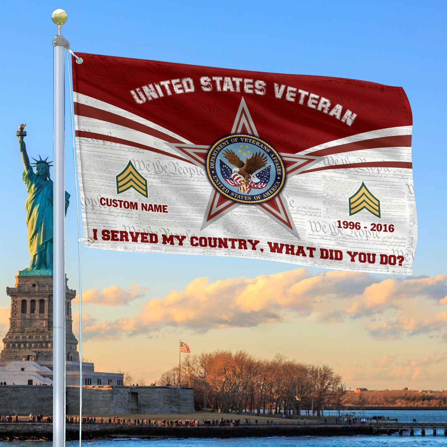 Custom US Veteran Flag Veterans Day Honoring All Who Served Flag Patriotic Decor