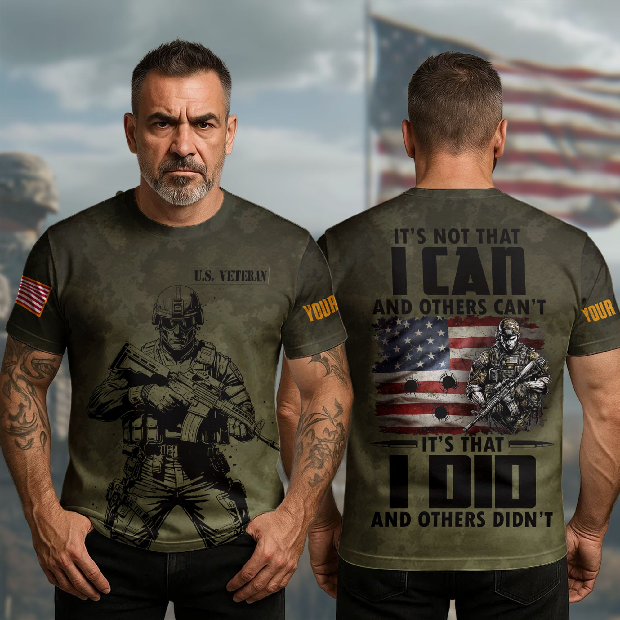 Custom US Veteran T-Shirt It's That I Did And Others Can't Proudly Served Veteran Clothing