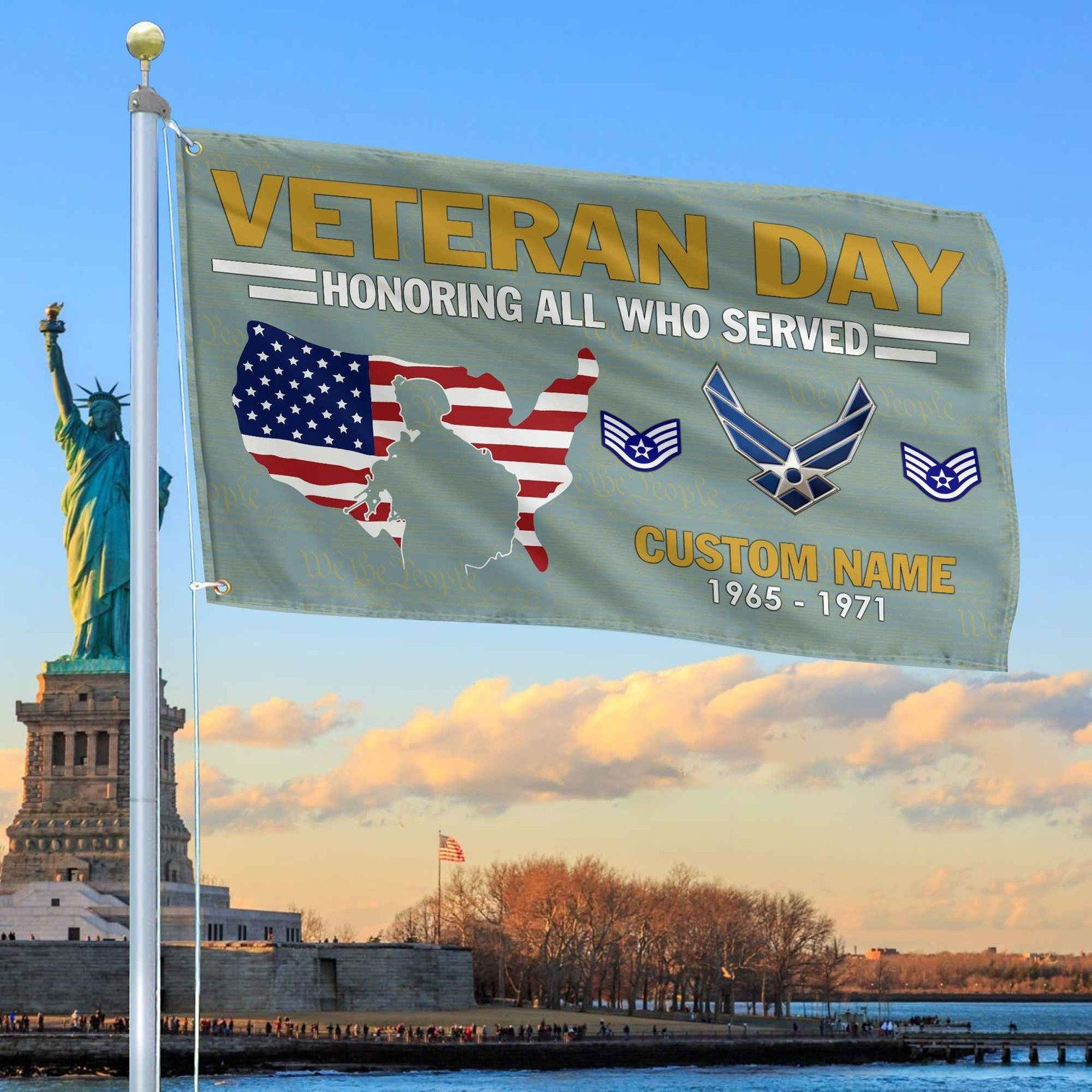 Custom USAF Flag Veterans Day Honoring All Who Served Flag Gifts For Air Force