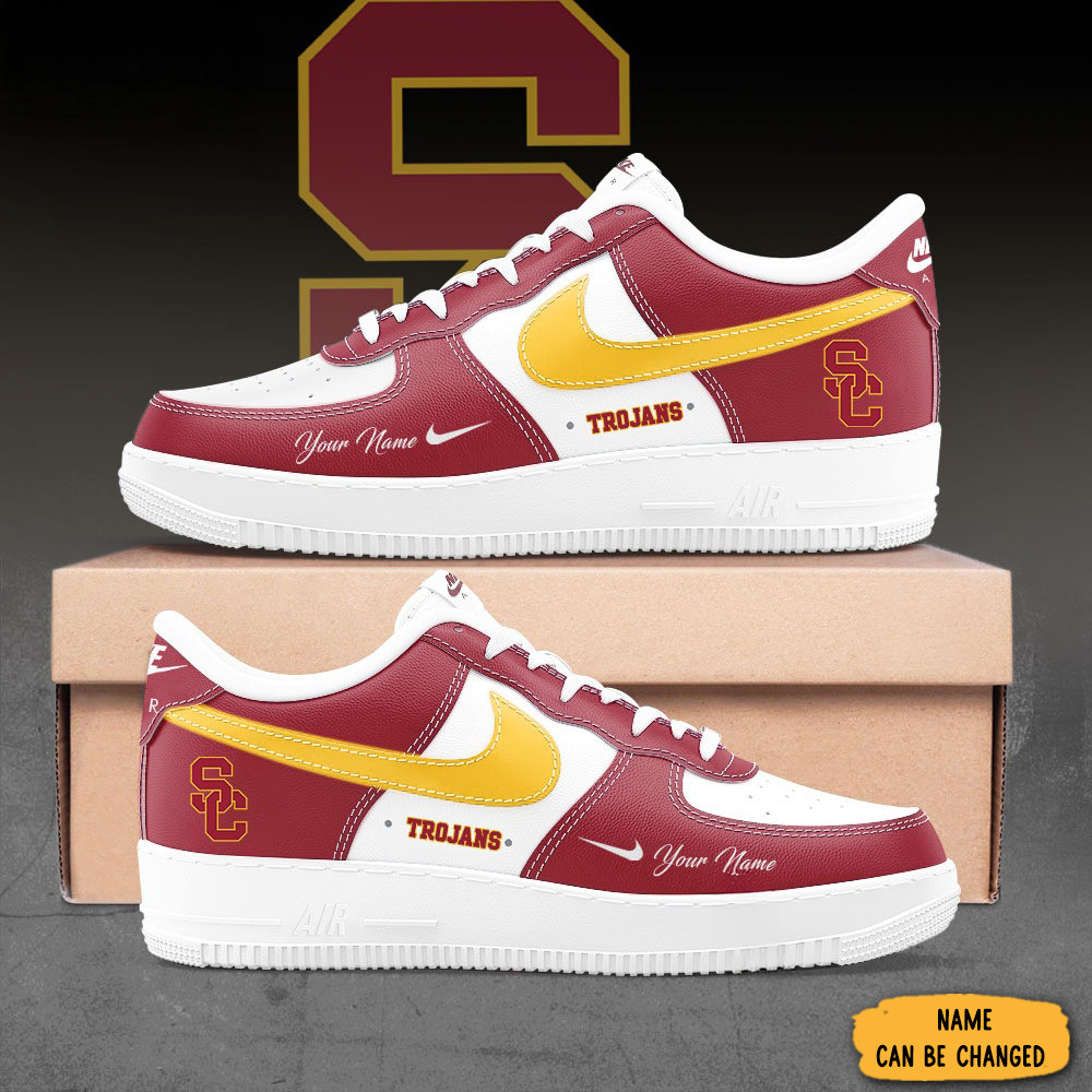 Custom USC Trojans Nike 2025 Air Force Sneakers Merchandise Shoes Gifts For Fans
