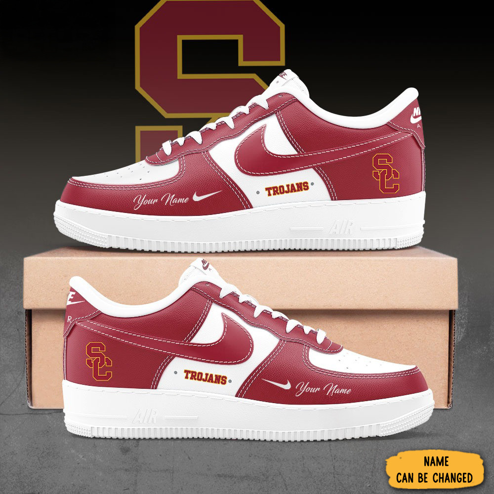 Custom USC Trojans Nike 2025 Air Force Sneakers Merchandise Shoes Gifts Idea For Fans