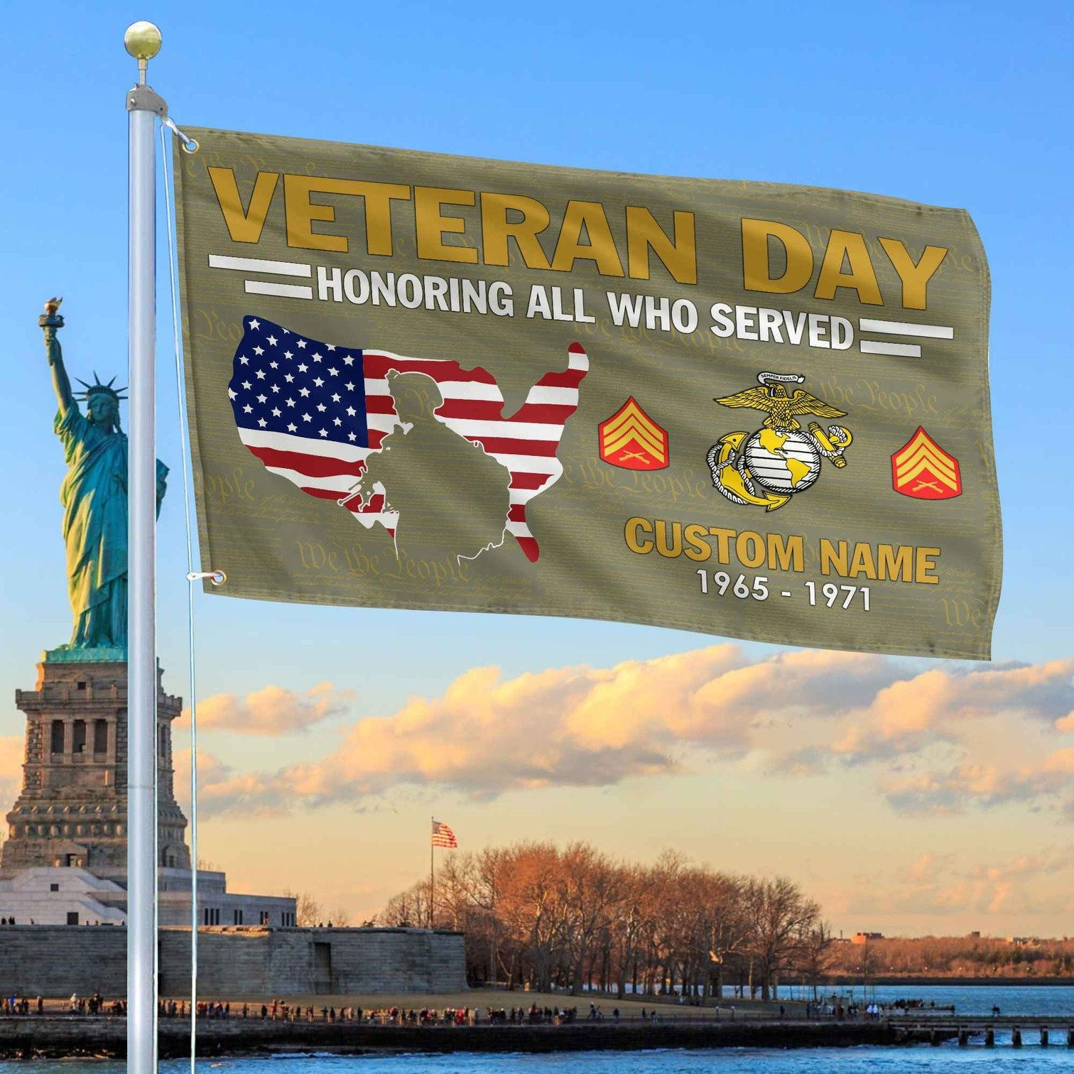 Custom USMC Flag Veterans Day Honoring All Who Served Flag Gifts For Marines