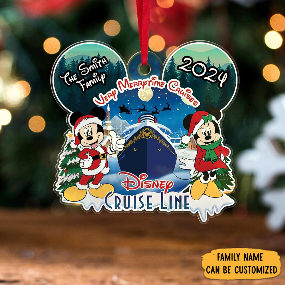 Custom Very Merrytime Crucero Ornament Shape Mickey Disney Ornament For Tree Christmas