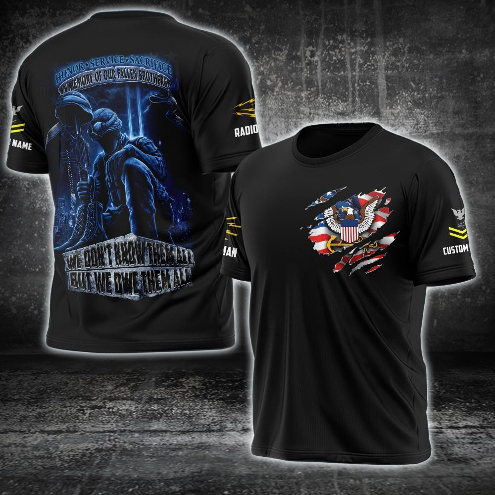 Custom We Don't Know Them All But We Owe Them All Shirt Honoring Veterans T-Shirt Gifts For Him
