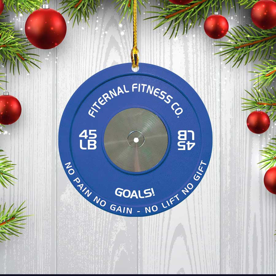 Custom Weight Plates Ornament Fitness Gym Weightlifting Gift For Gymers Weightlifters PTs Gymers Acrylic FlatOrnament