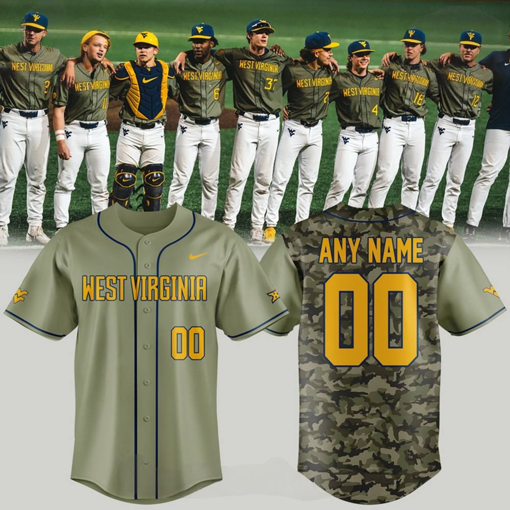 Custom West Virginia Mountaineers 2025 Camo Design Special Baseball Jersey Gifts For Dad