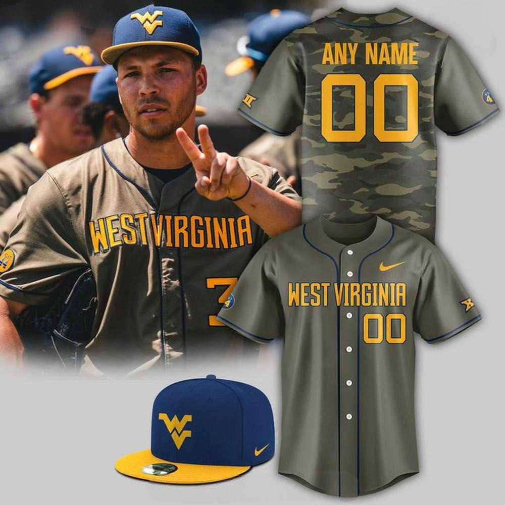 Custom West Virginia Mountaineers x 2025 Armed Forces Baseball Jersey Gift For Baseball Fans