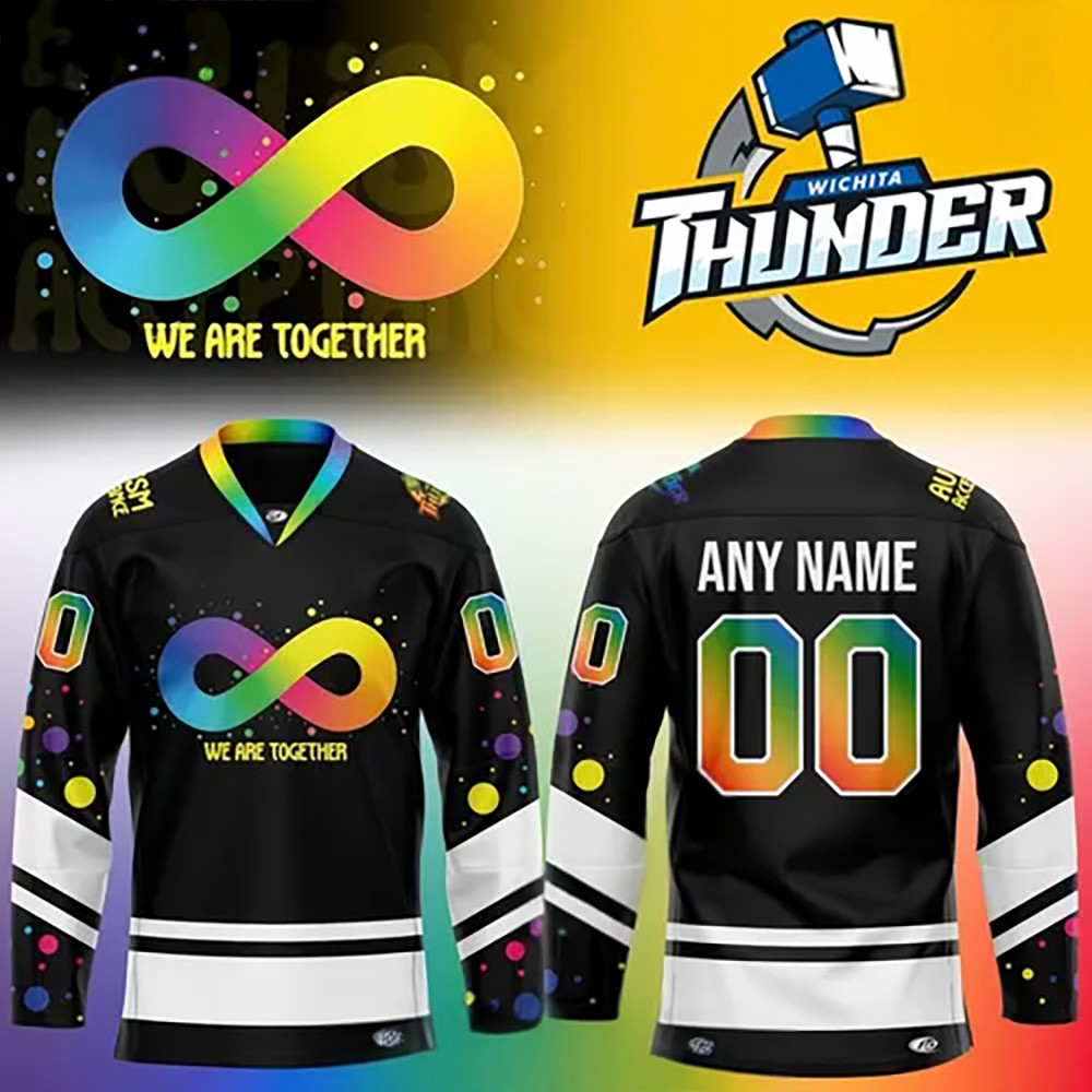 Custom Wichita Thunder 2025 Autism Awareness Hockey Jersey Cool Gifts For Hockey Fans