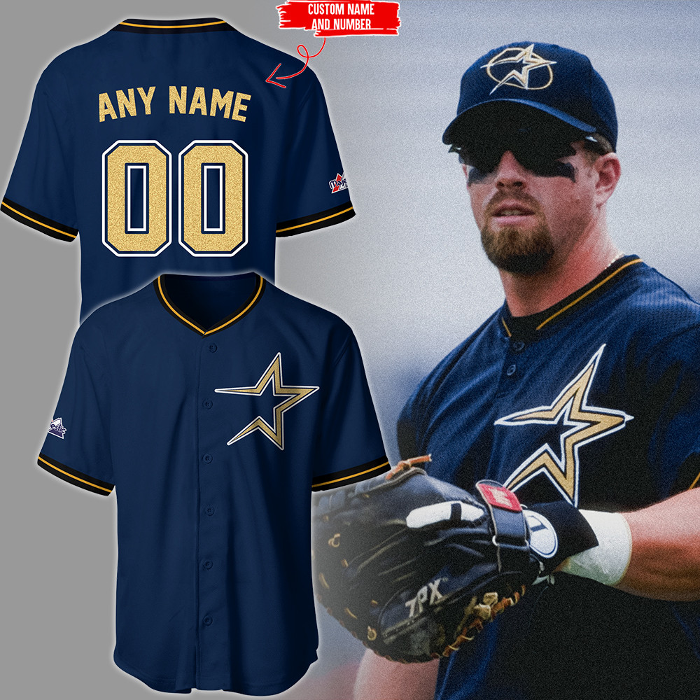 CustomAstros Throwback 1999 Majestic Navy  Jersey Gifts For Baseball Fans