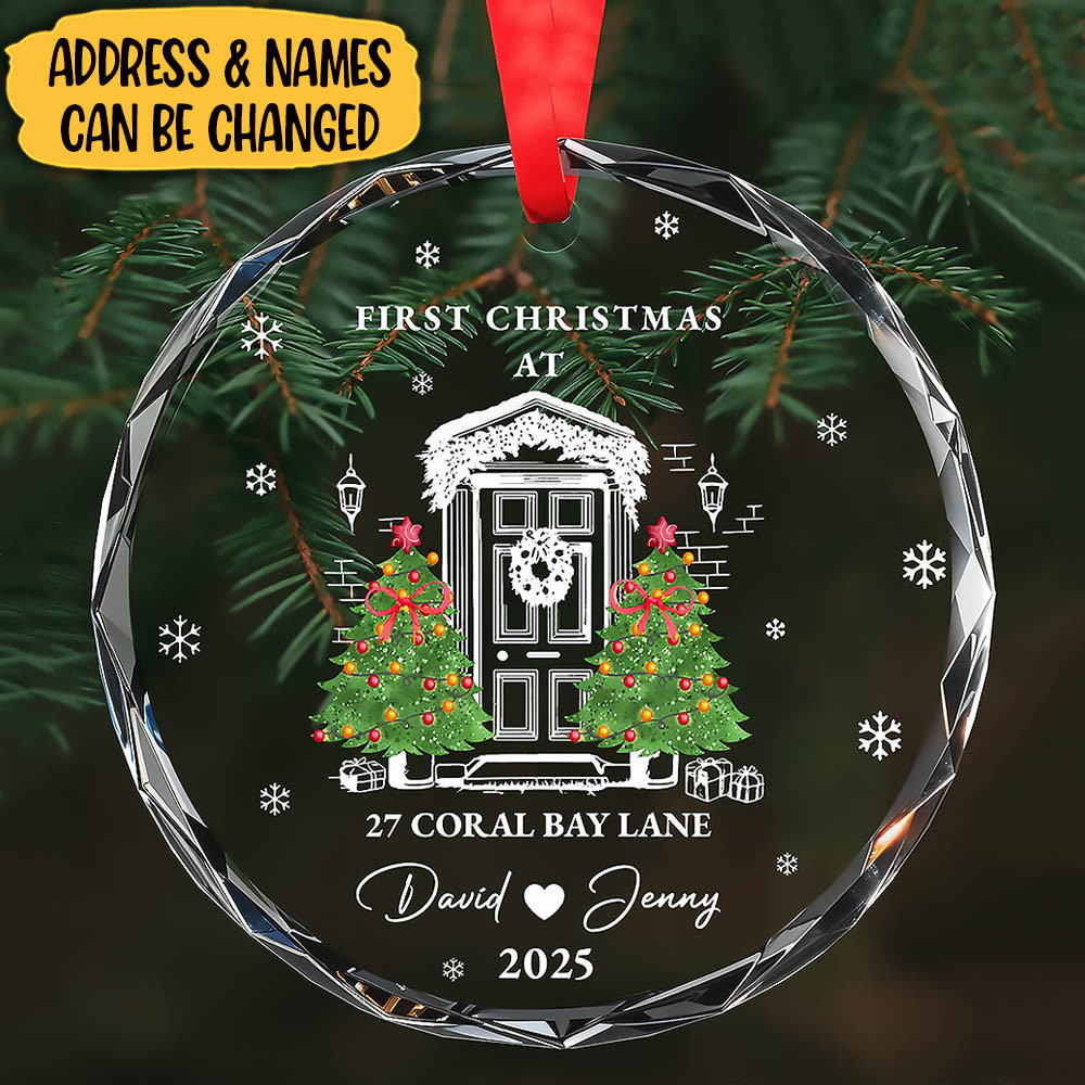 Customize First Christmas At New Home Christmas Trees Ornament Gift For Husband and Wife and Lovers