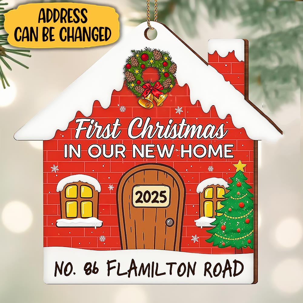 Customize First Christmas In Our New Home Christmas Ornament Gift For Husband and Wife and Lovers