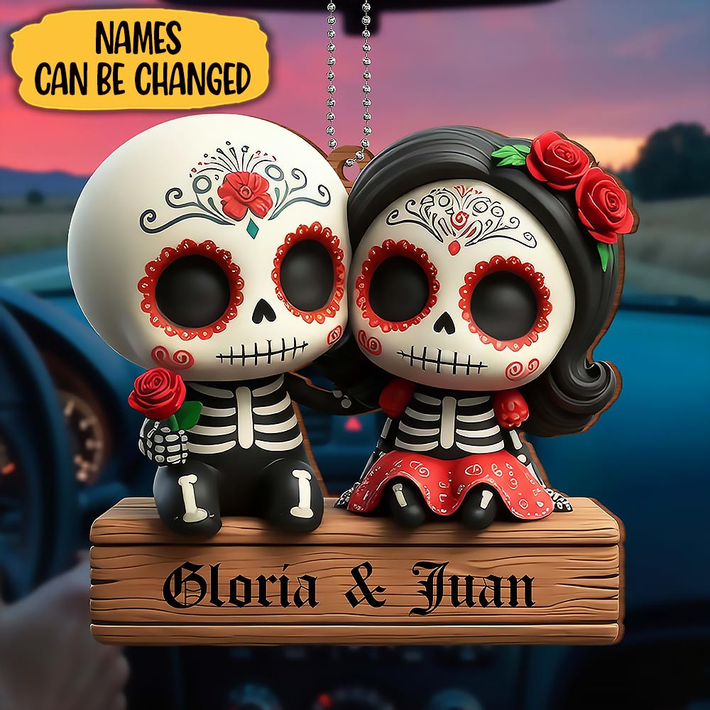 Customize Forever United in Love and Tradition Calaveras Ornament Halloween Gift For Husband and Wife and Lovers