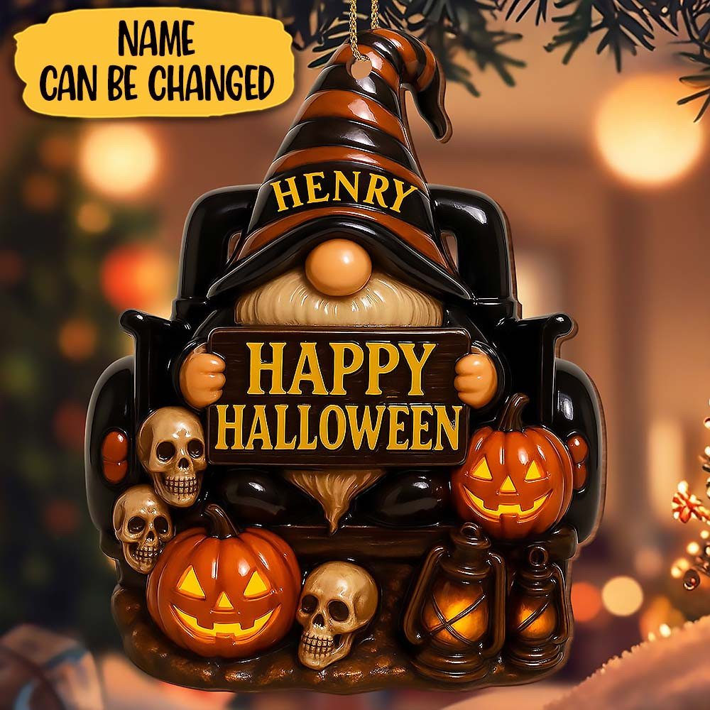 Customize Happy Halloween Pumpkins Skulls And Lanterns Ornament Gift For Friends and Family