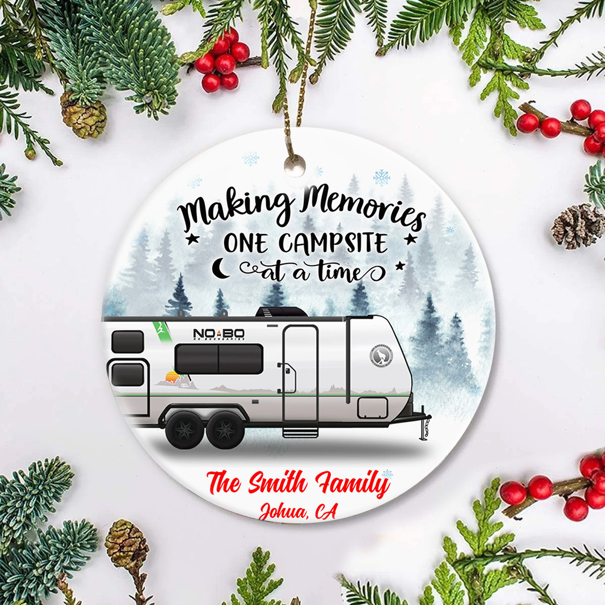 Customize Making Memories One Campsite At A Time Ornament Camping Christmas Ornament Xmas Decor