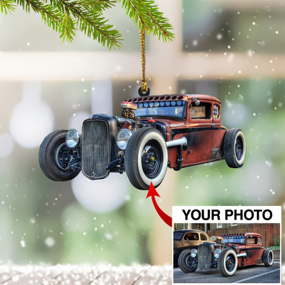 Customize Photo Car Ornament For Xmas Tree Decorations Christmas Gifts For Car Guys