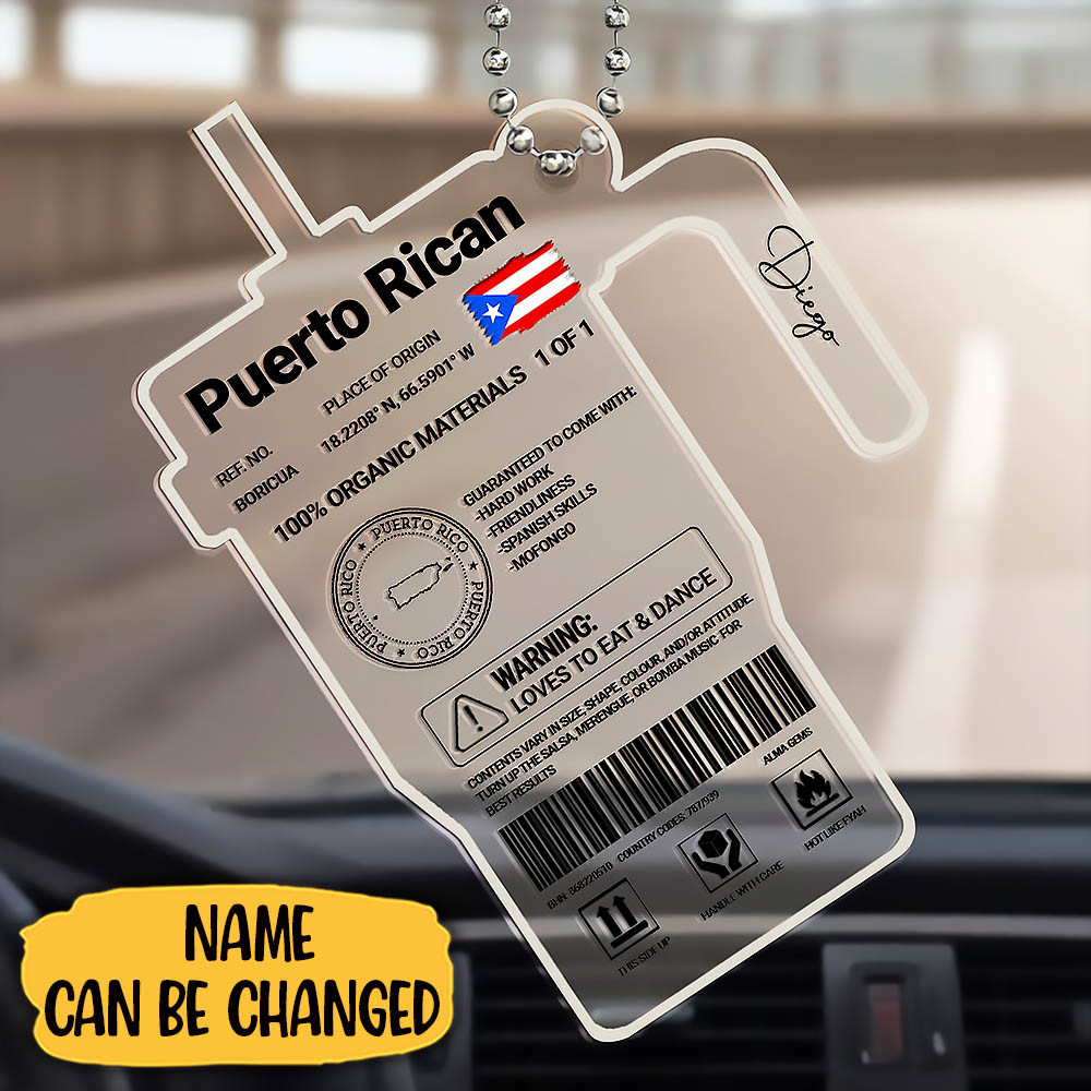 Customize Puerto Rican Place of Origin With Flags And Symbols Ornament Gift For Friends and Family