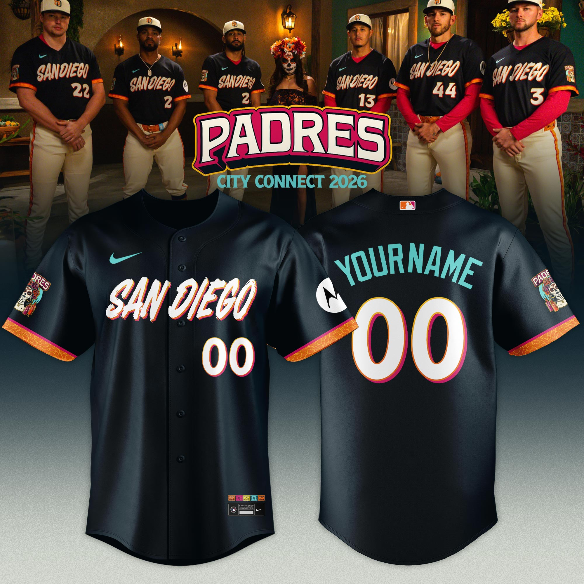 Customize San Diego Padres City Connect 2026 Jersey SD Padres Merch Baseball Fan Gifts
