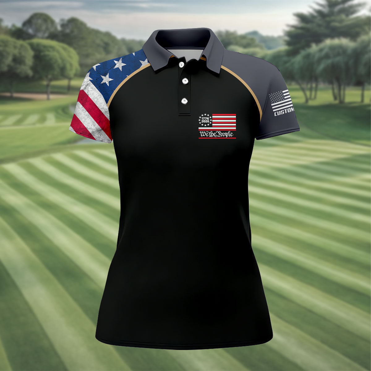Customized 1776 2026 We The People Golf Polo Shirt Patriotic Clothing Gifts For Female Golfers