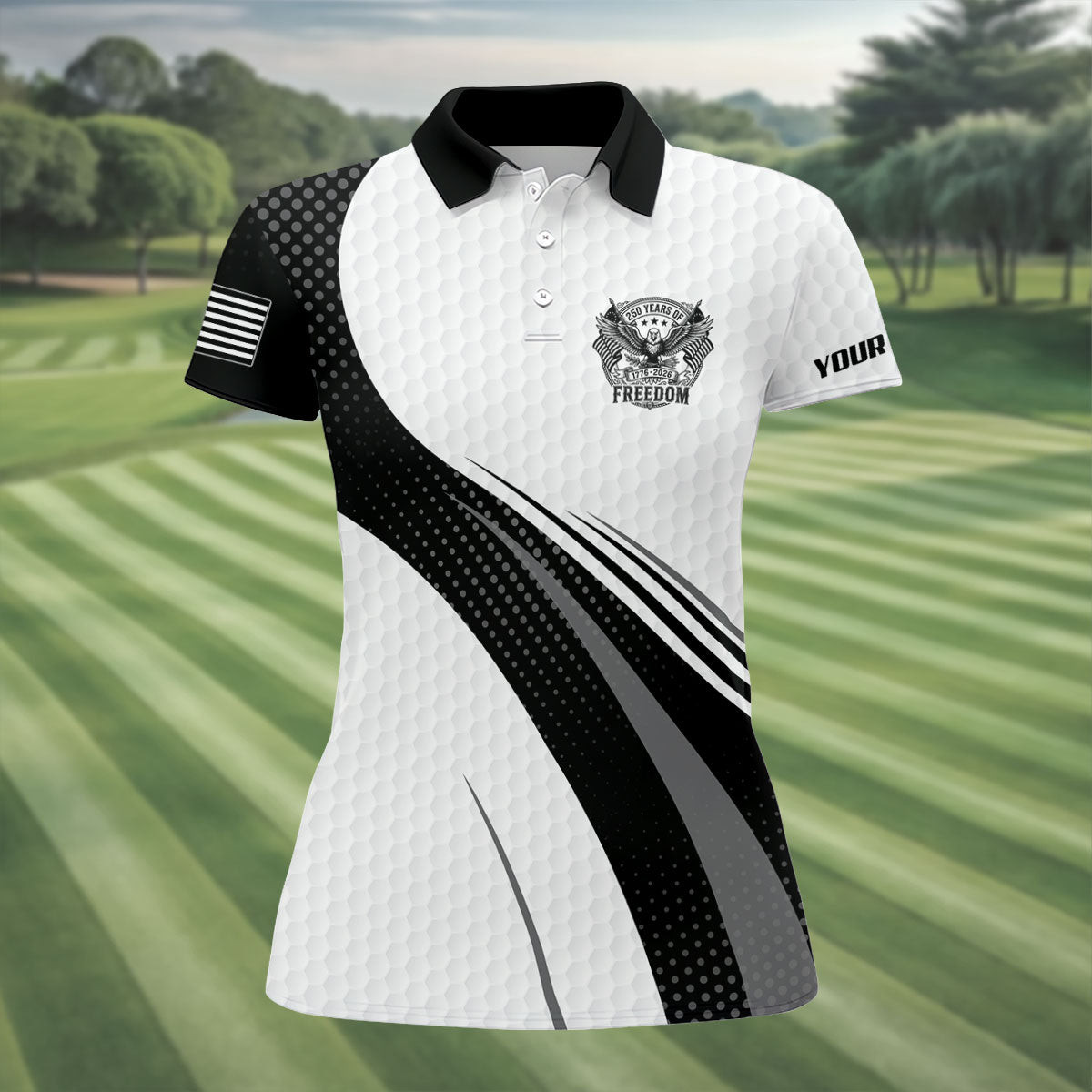 Customized 250 Years Of Freedom Golf Polo Shirt Women's Patriotic Clothing Golf Gift Ideas