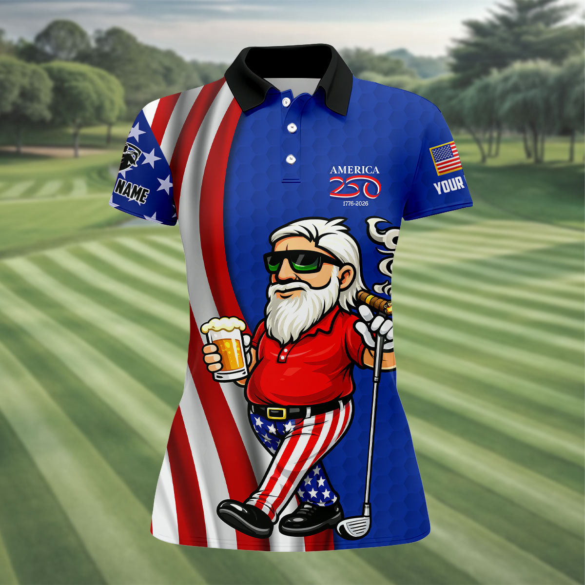 Customized America 250 1776 2026 Golf Polo Shirt Golf Attire For Women Gift For Golf Lover