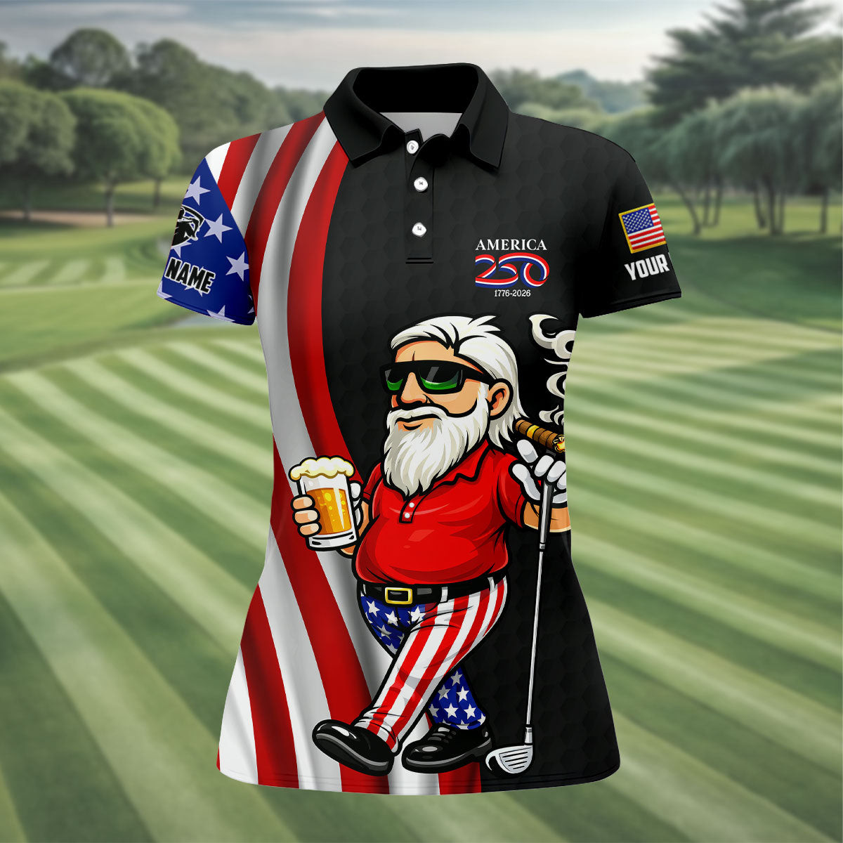 Customized America 250 Golf Polo Shirt Womens Polo Shirts Unique Golf Presents