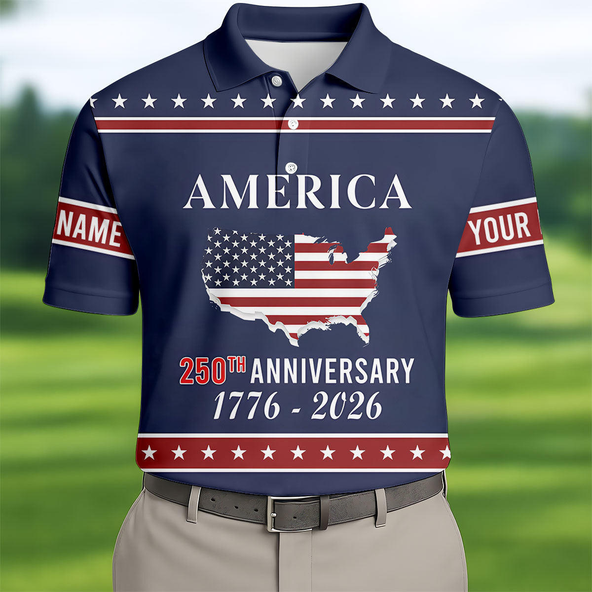 Customized America 250Th Anniversary 1776 2026 Golf Polo Shirt Mens Polo Shirts Mens Gifts Golf