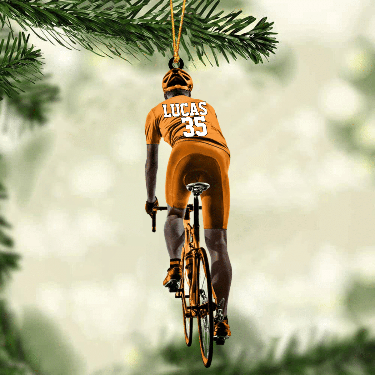 Customized Black Man Cyclist Bike Riding Acrylic Ornament Gift For Cyclists Gift for Man