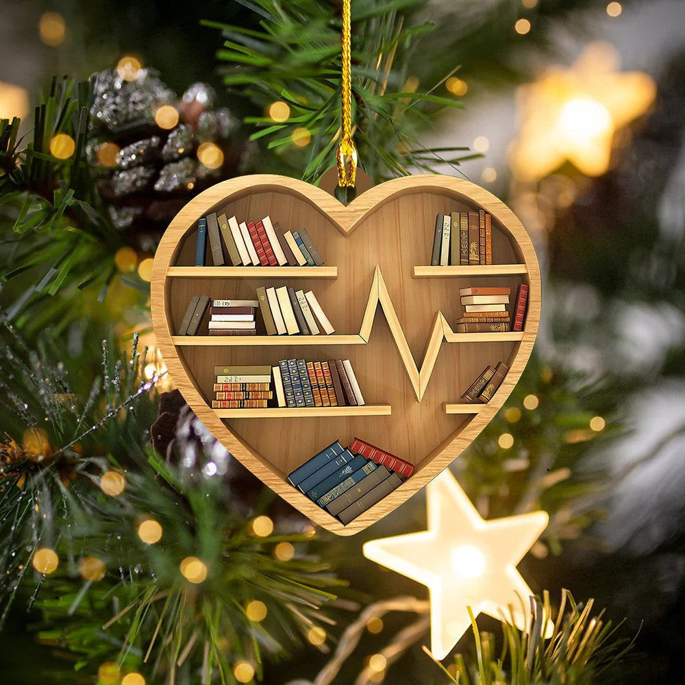 Customized Bookshelves Custom Heart Shaped Acrylic Ornament for Book Lovers