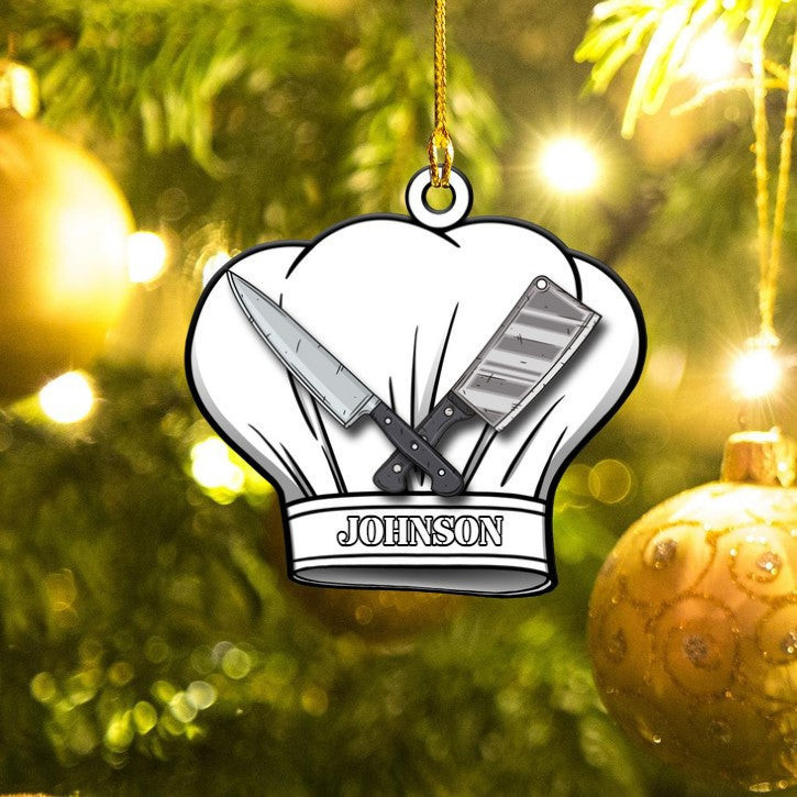 Customized Chef Hat Acrylic Ornament Custom Shape Chef Ornament