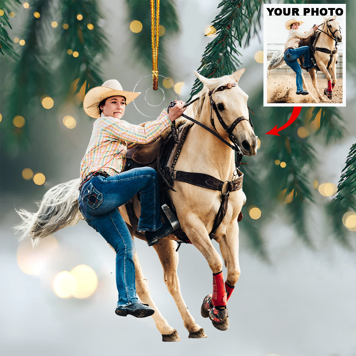 Customized Christmas Photo Ornament Personalized Photo Mica Ornament Christmas Bir