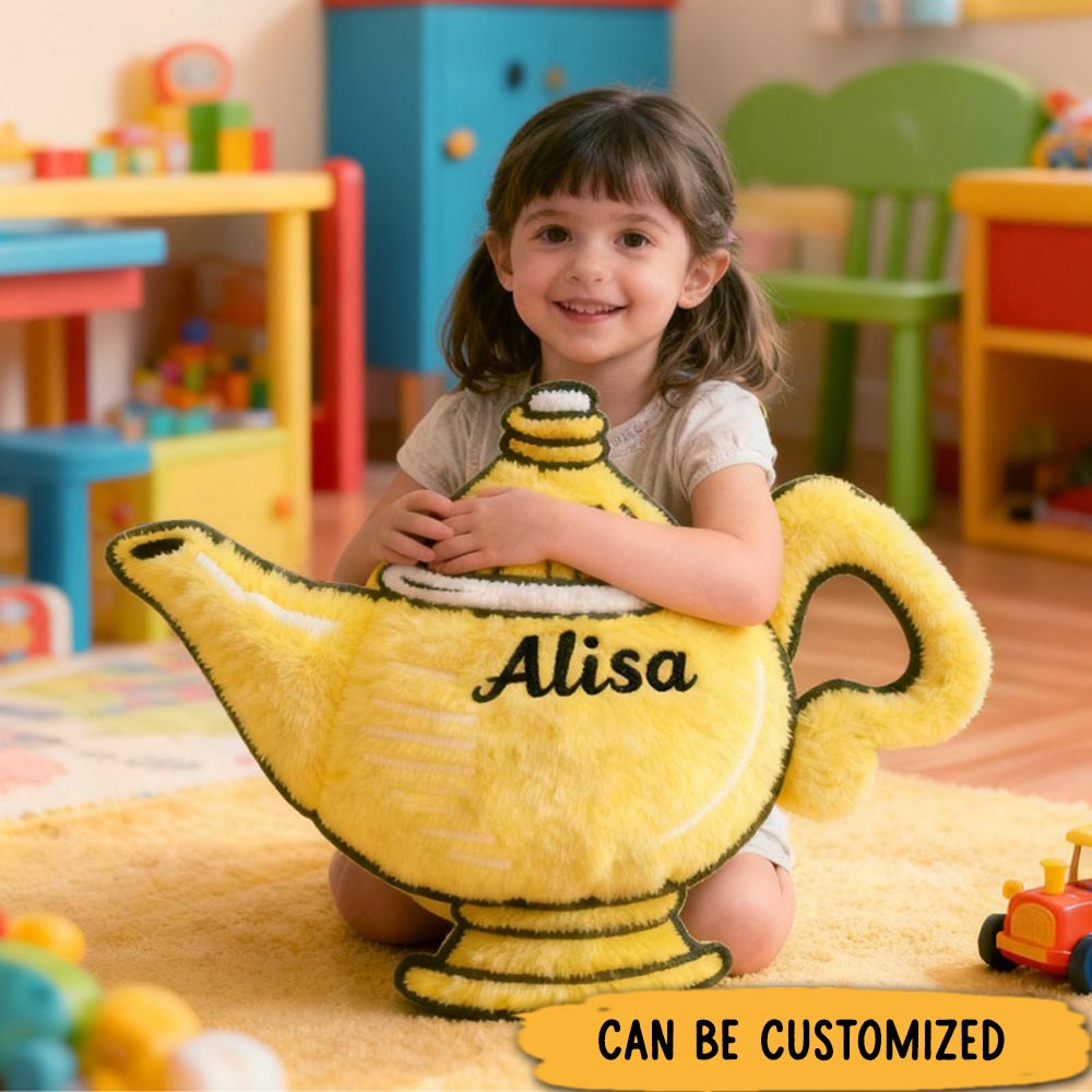 Customized Cute Magic Lamp with Name Graphic 3D Print Pillow Christmas Gift for Kids