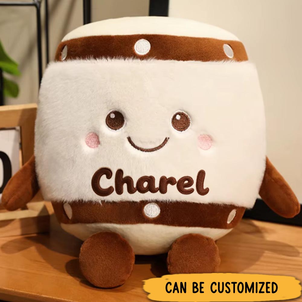 Customized Cute Marshmallow Plush Graphic 3D Print Toy with Smiling Face Custom Cute Pillow for Kids