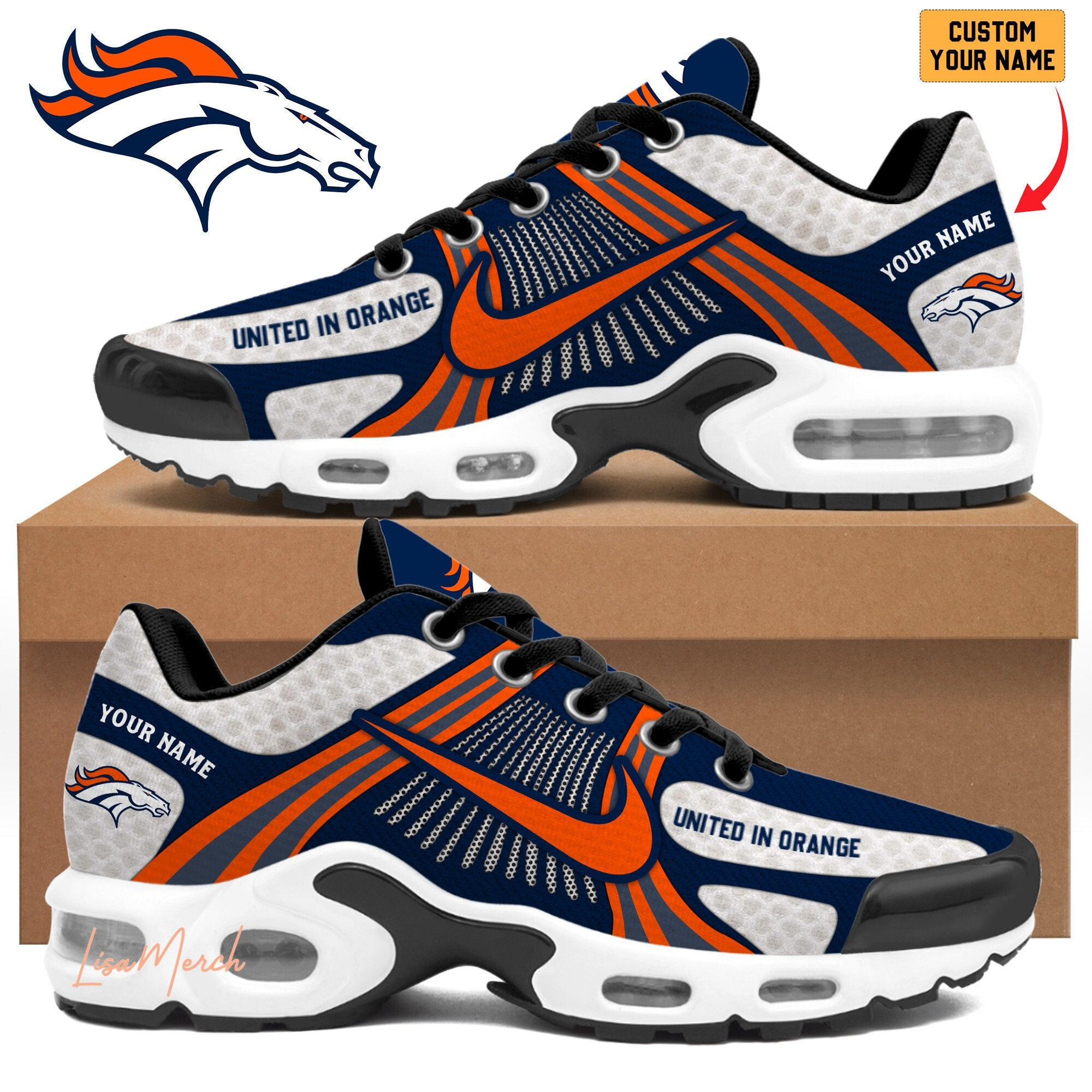 Customized Denver Broncos United In Orange Broncos Shoes Football Fan Gift Ideas