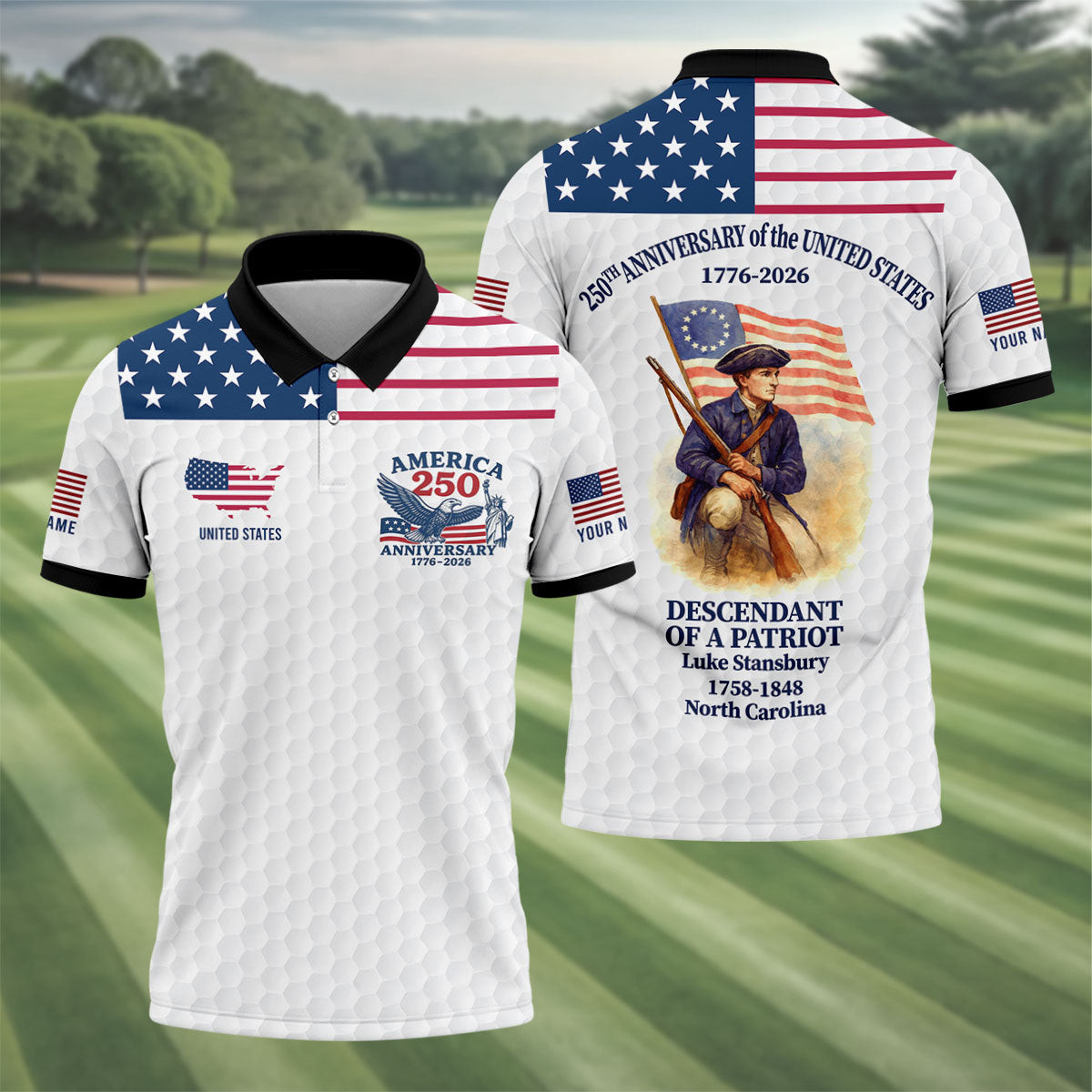 Customized Descendant Of A Patriot Golf Polo Shirt Patriotic Golf Shirt Mens Gifts Golf