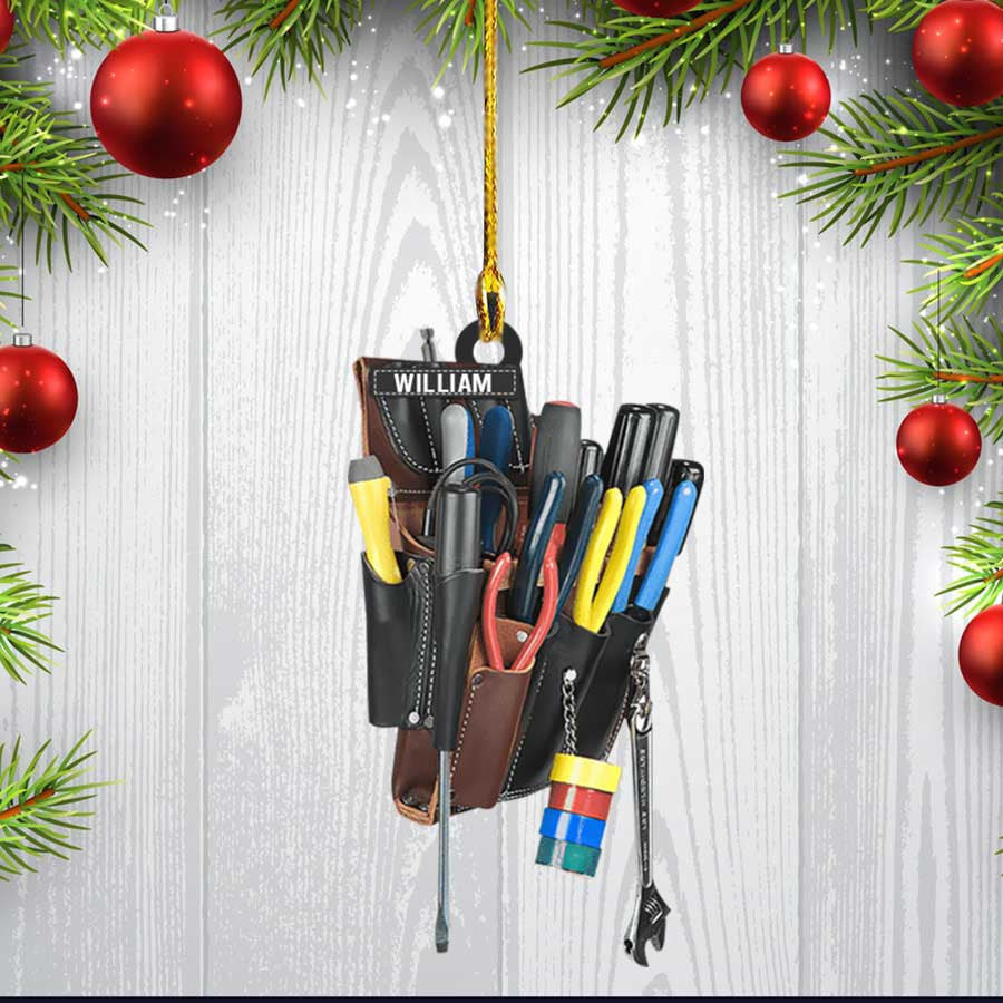 Customized Electrician Tool Bag Acrylic Ornament Ornament for Electrician Gift for Dad Electrician