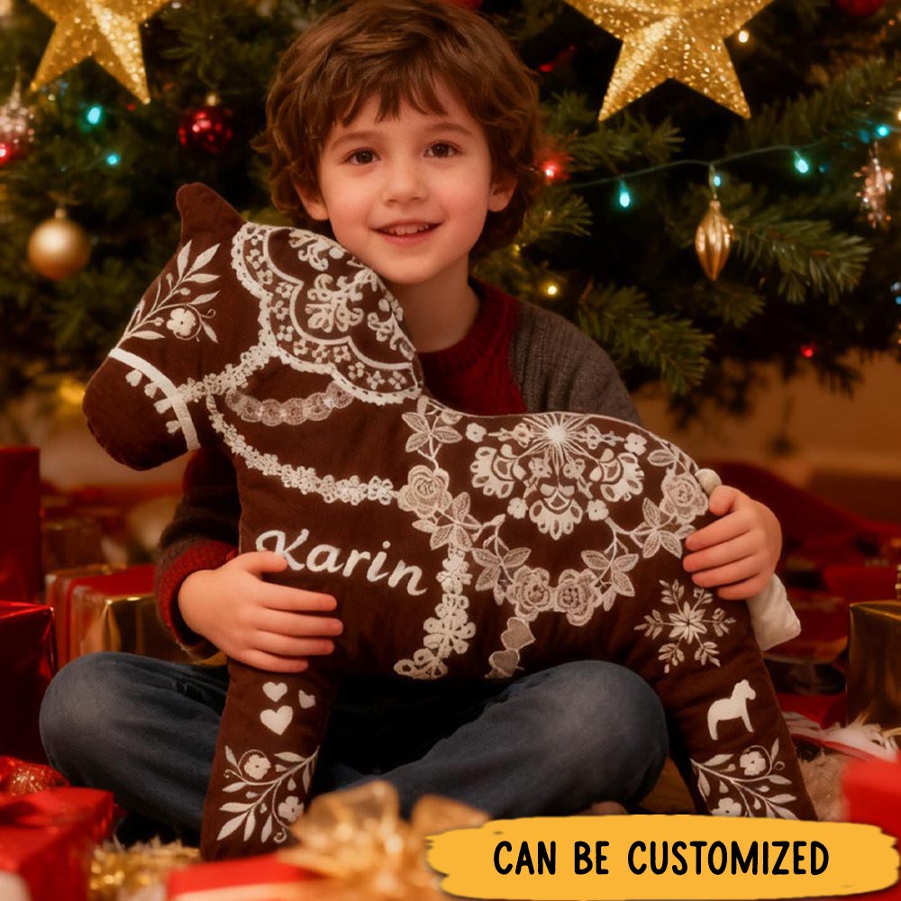 Customized Equestrian Graphic 3D Print Pillow Brown Xmas Horse for Riding Enthusiasts Horse Lovers Rider Racing Soft and Funny Home Decor