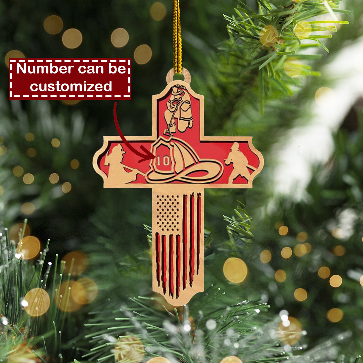 Customized Firefighter Christian Cross Ornament Unique Fireman Firefighter Christmas Gifts