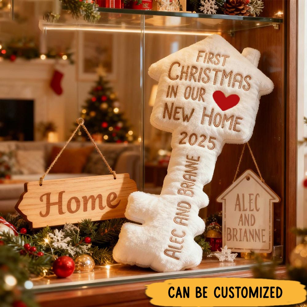 Customized First Christmas New Home Ornament House and Key Design Graphic 3D Print Custom Holiday Decoration 2025 Gift for Couples or Families