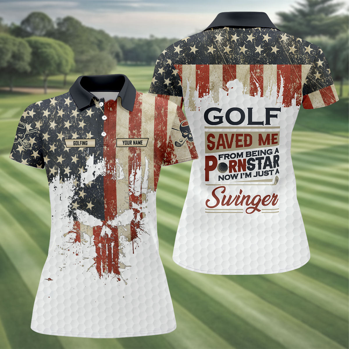 Customized Funny I'm Just A Swinger Golf Polo Shirt Golf Outfit Women Good Golf Gifts