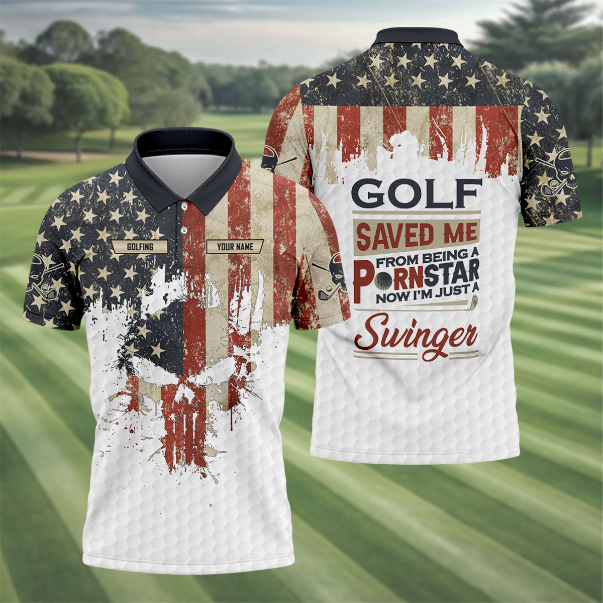 Customized Funny I'm Just A Swinger Golf Polo Shirt Golf Wear For Men Best Golf Gifts Men