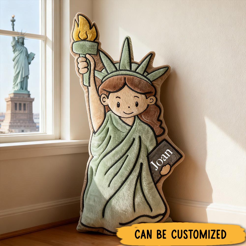 Customized Funny Pillow Christmas Graphic 3D Print Statue of Liberty Customized Name Gift for Travel Lovers