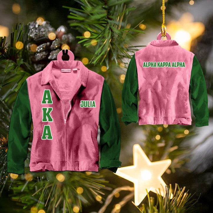 Customized Gift For AKA  AKA Pink Clothing Custom Shaped Ornament Acrylic