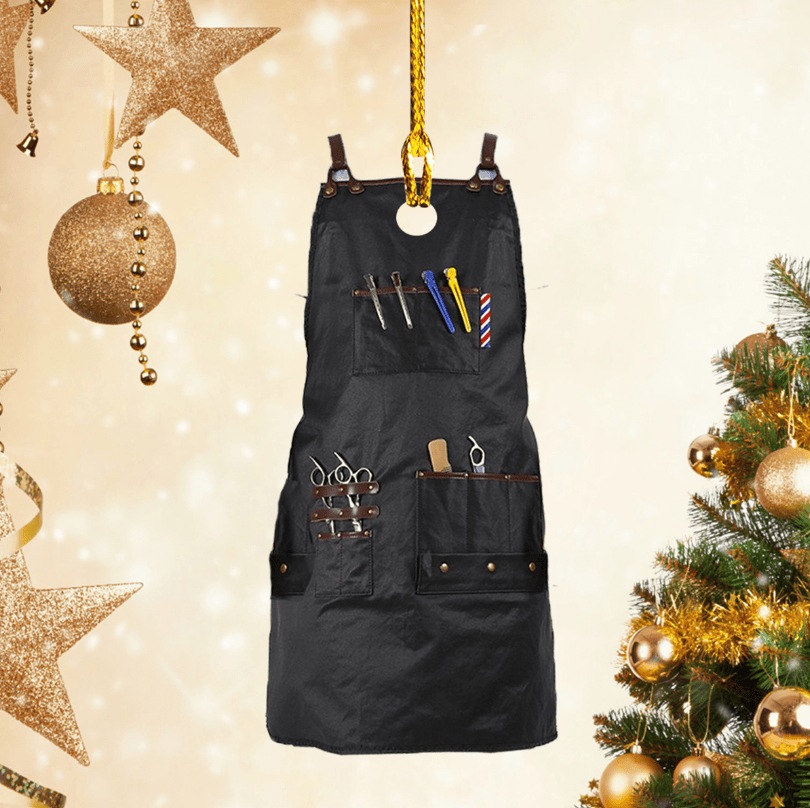 Customized Hair Stylist Uniform Shaped Christmas Ornament Hair Stylist Gift for Men Women