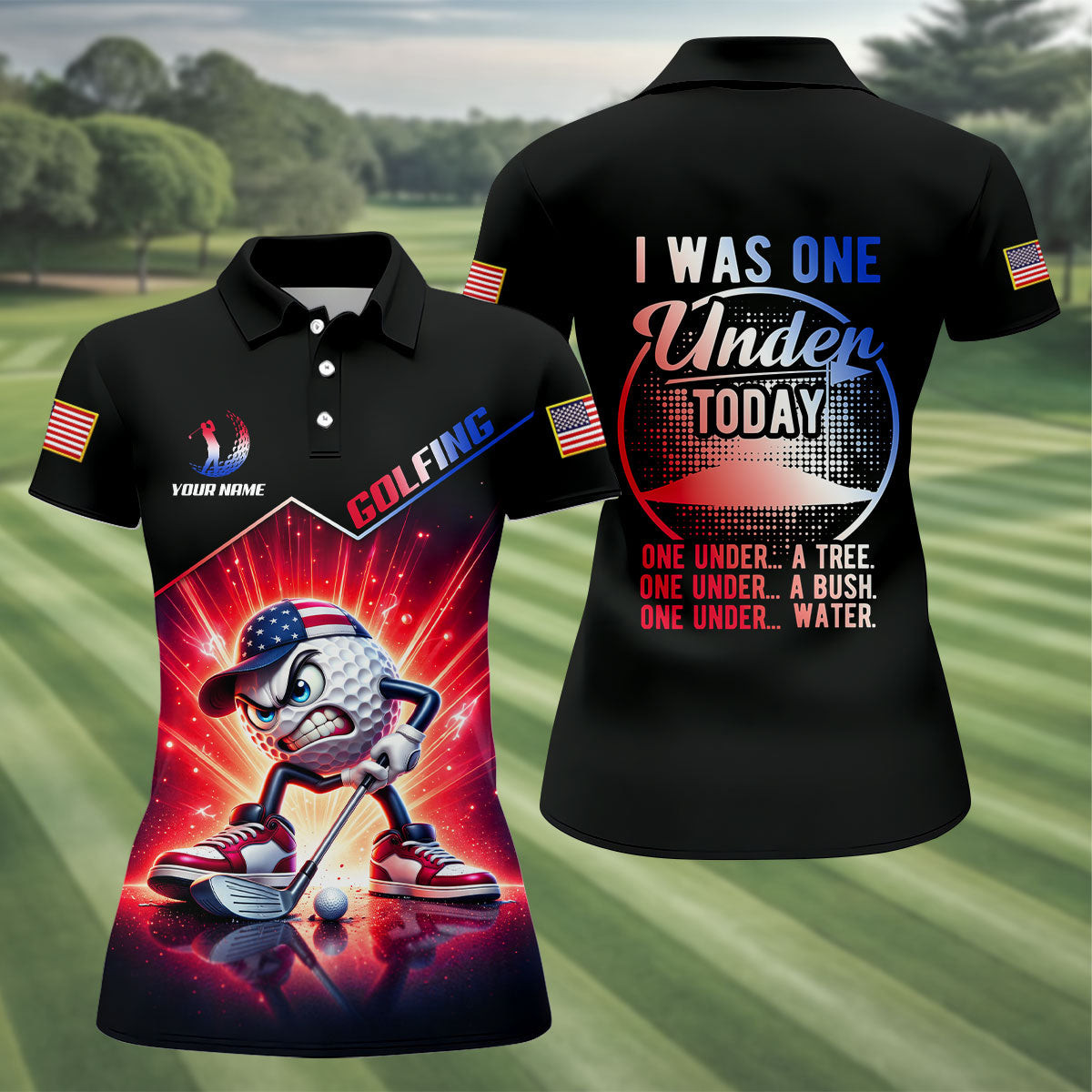 Customized I Was One Under Today Golf Polo Shirt Ladies Golf Outfits Awesome Golf Gifts